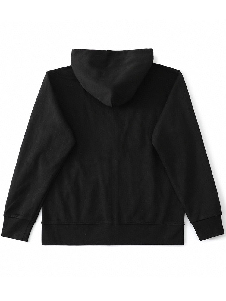 Embroidered Hooded Zip-Up Sweatshirt Jacket