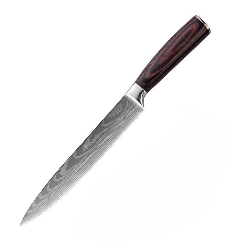 Steel Kitchen Knife Set with Wood Handle