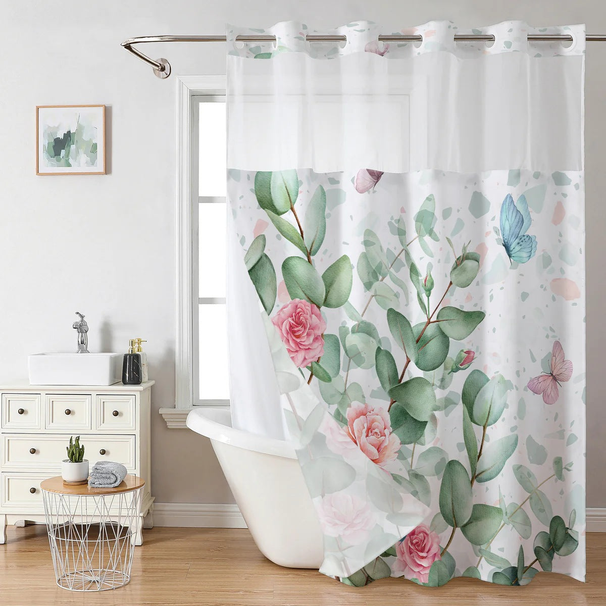 SnapIn Magnetic Shower Curtain