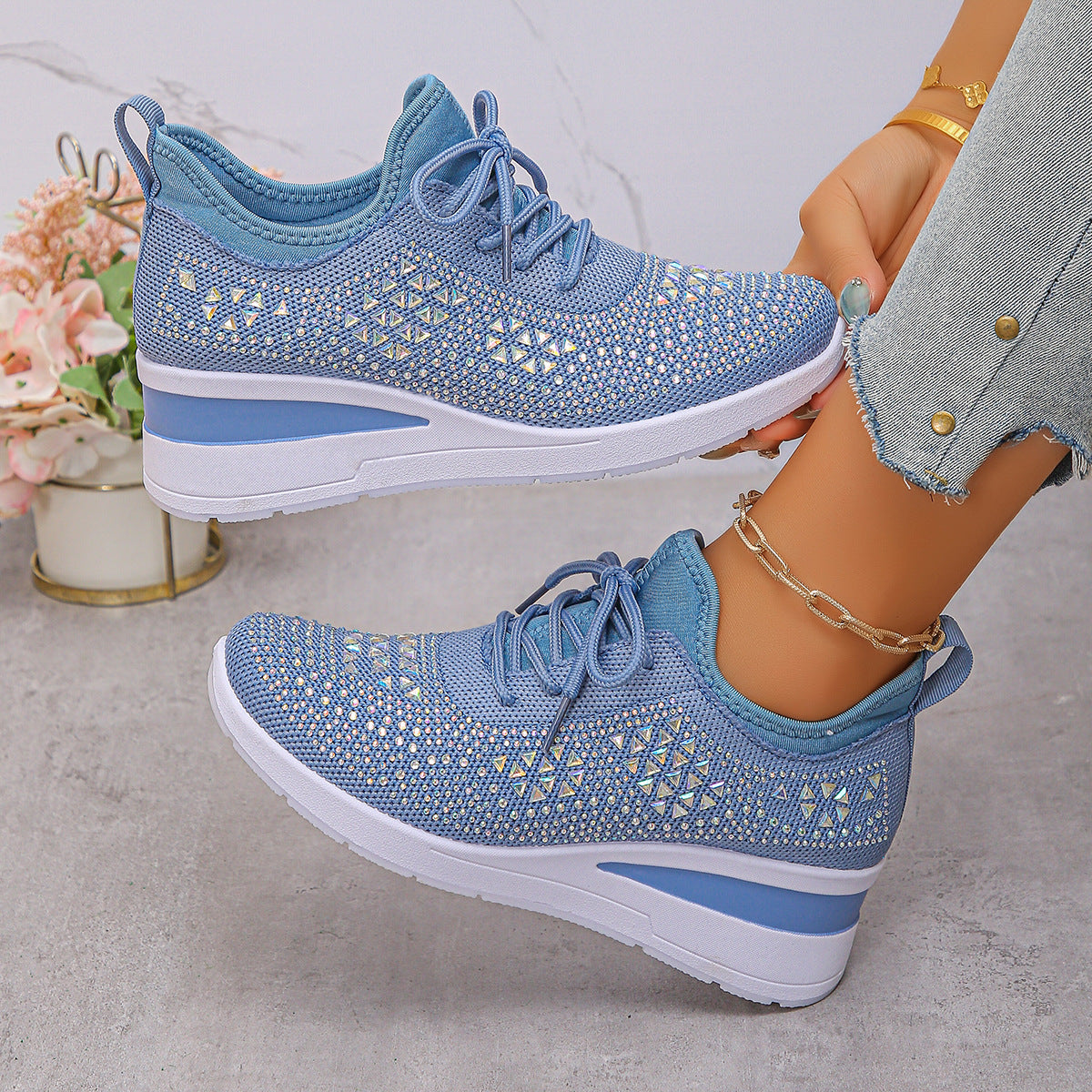 Women Low Wedge Casual Shoes
