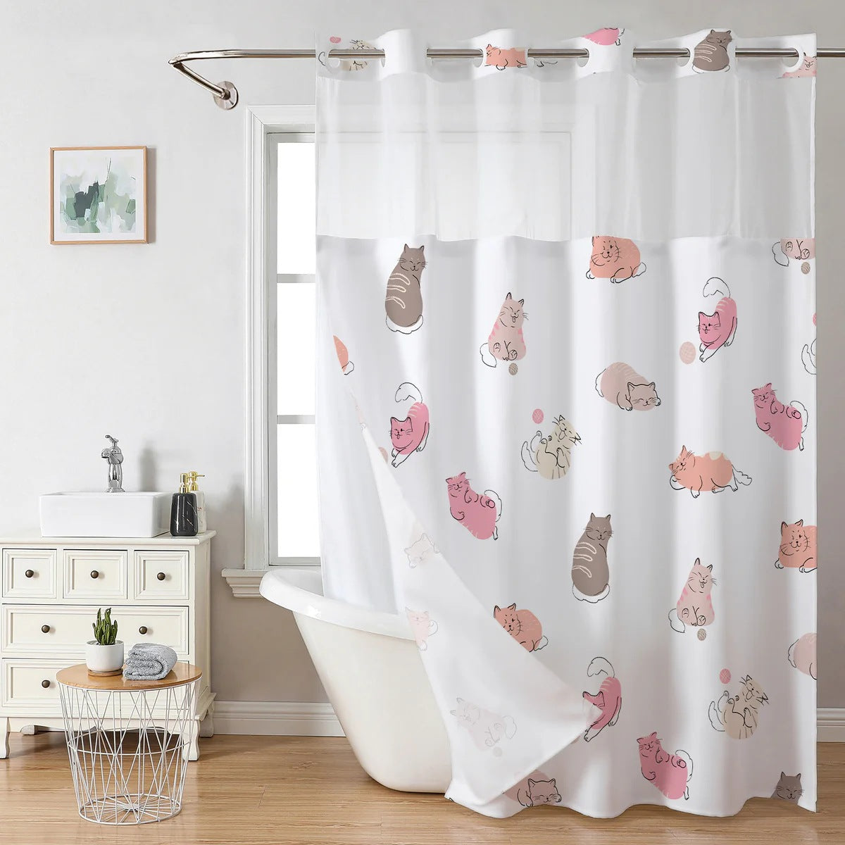 SnapIn Magnetic Shower Curtain