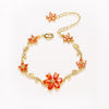 Floral Copper Inlaid Diamond Bracelet
