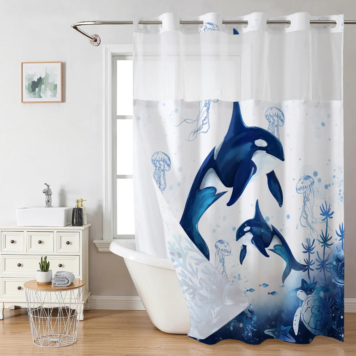 SnapIn Magnetic Shower Curtain