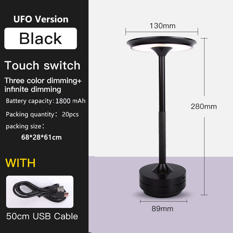 Rechargeable Metal LED Table Lamp with Touch Control