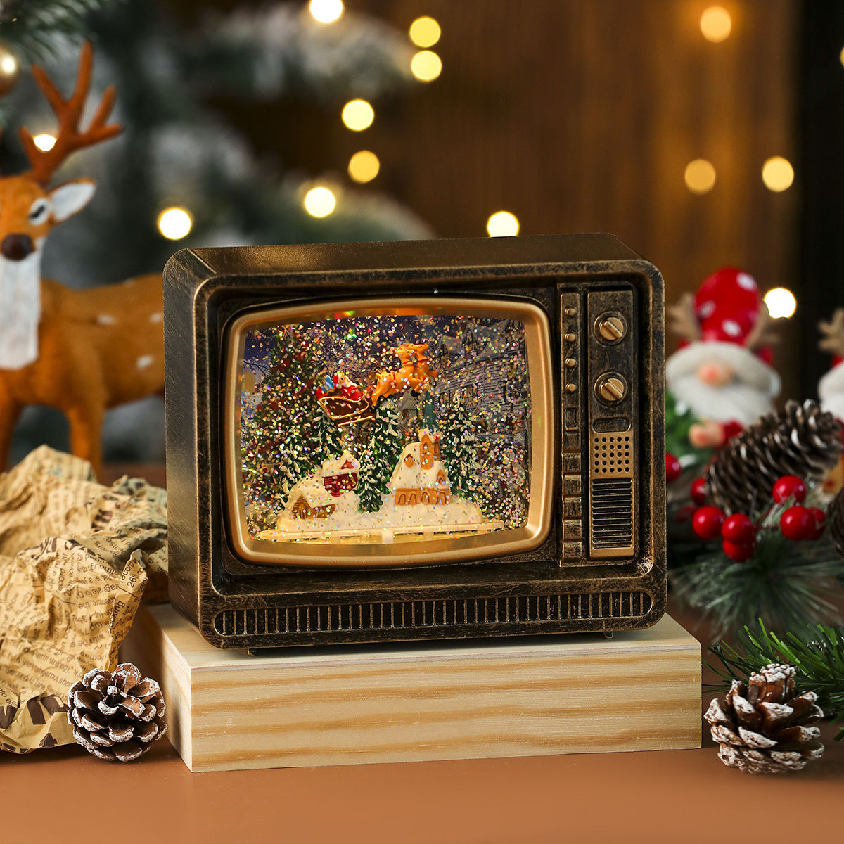 Christmas Music Snowfall TV Night Light