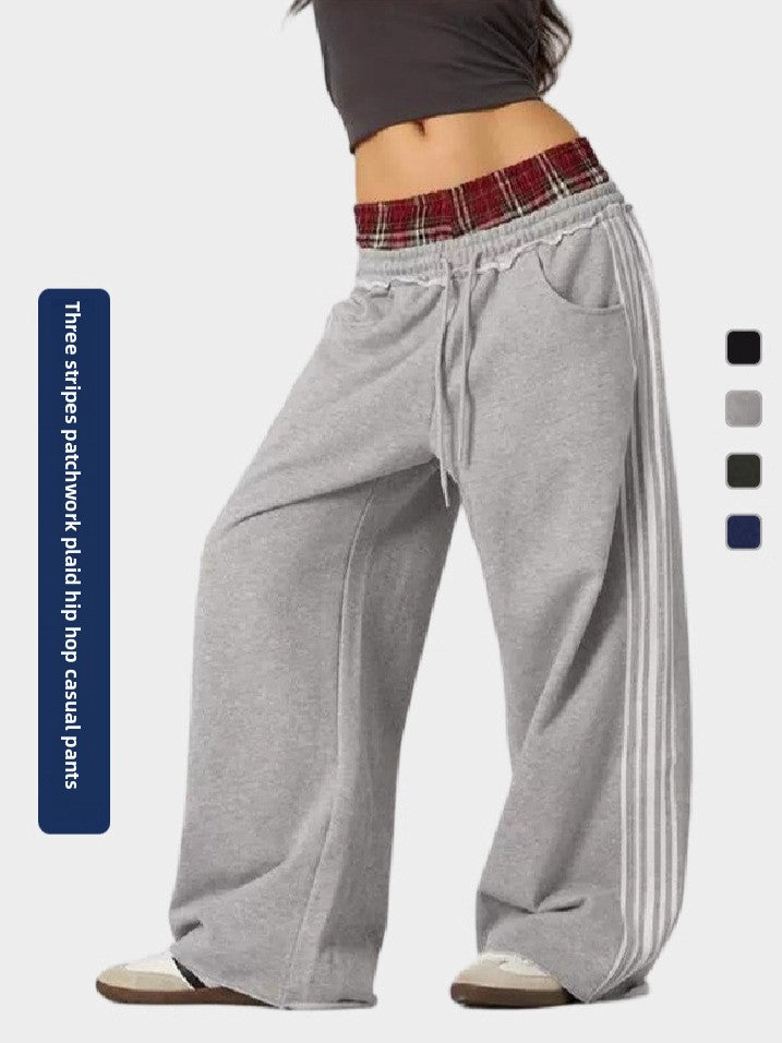 Vintage Striped High Waist Casual Pants