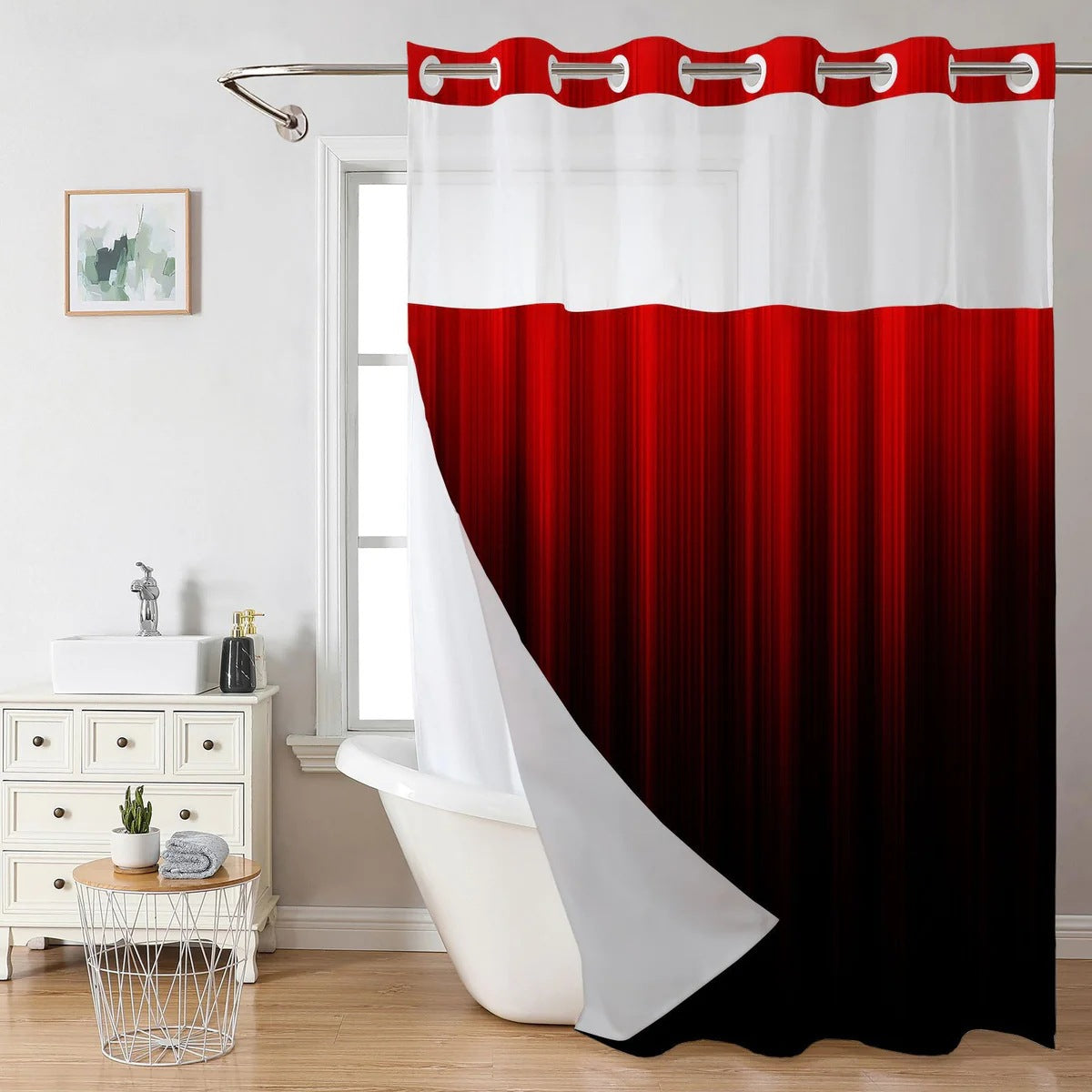 SnapIn Magnetic Shower Curtain