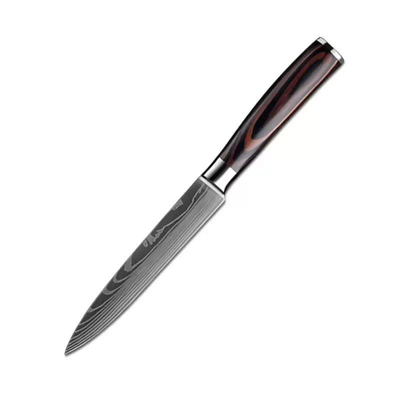 Steel Kitchen Knife Set with Wood Handle