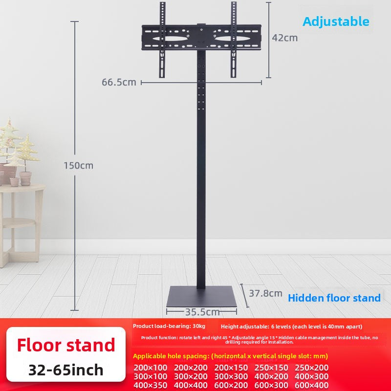 Horizontal and vertical screen flat-panel TV stand