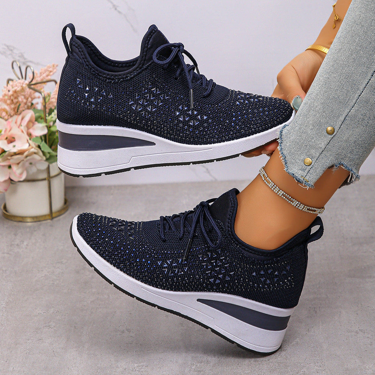 Women Low Wedge Casual Shoes