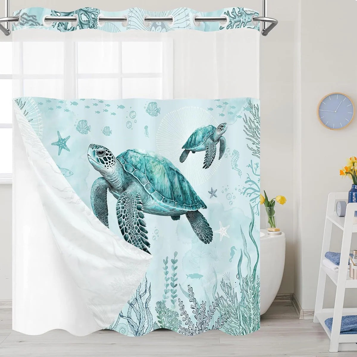 SnapIn Magnetic Shower Curtain