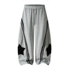 Retro Star Patch Drawstring Casual Pants