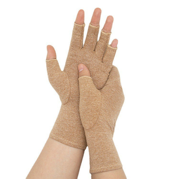 Popular Hemp Gray Black Half-Finger Pressure Gloves Care Rehabilitation Fitness Outdoor Sports Cycling Gloves Wholesale
