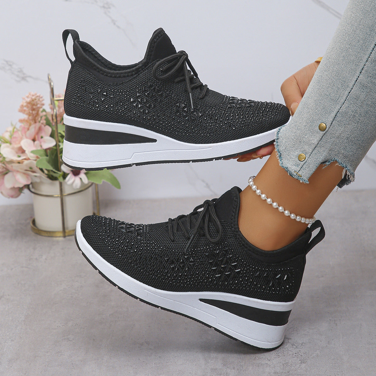 Women Low Wedge Casual Shoes