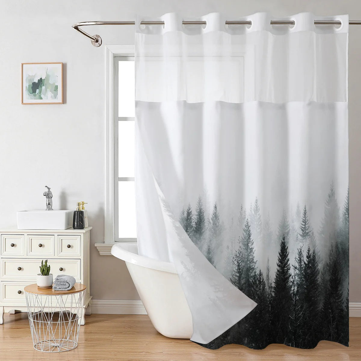 SnapIn Magnetic Shower Curtain