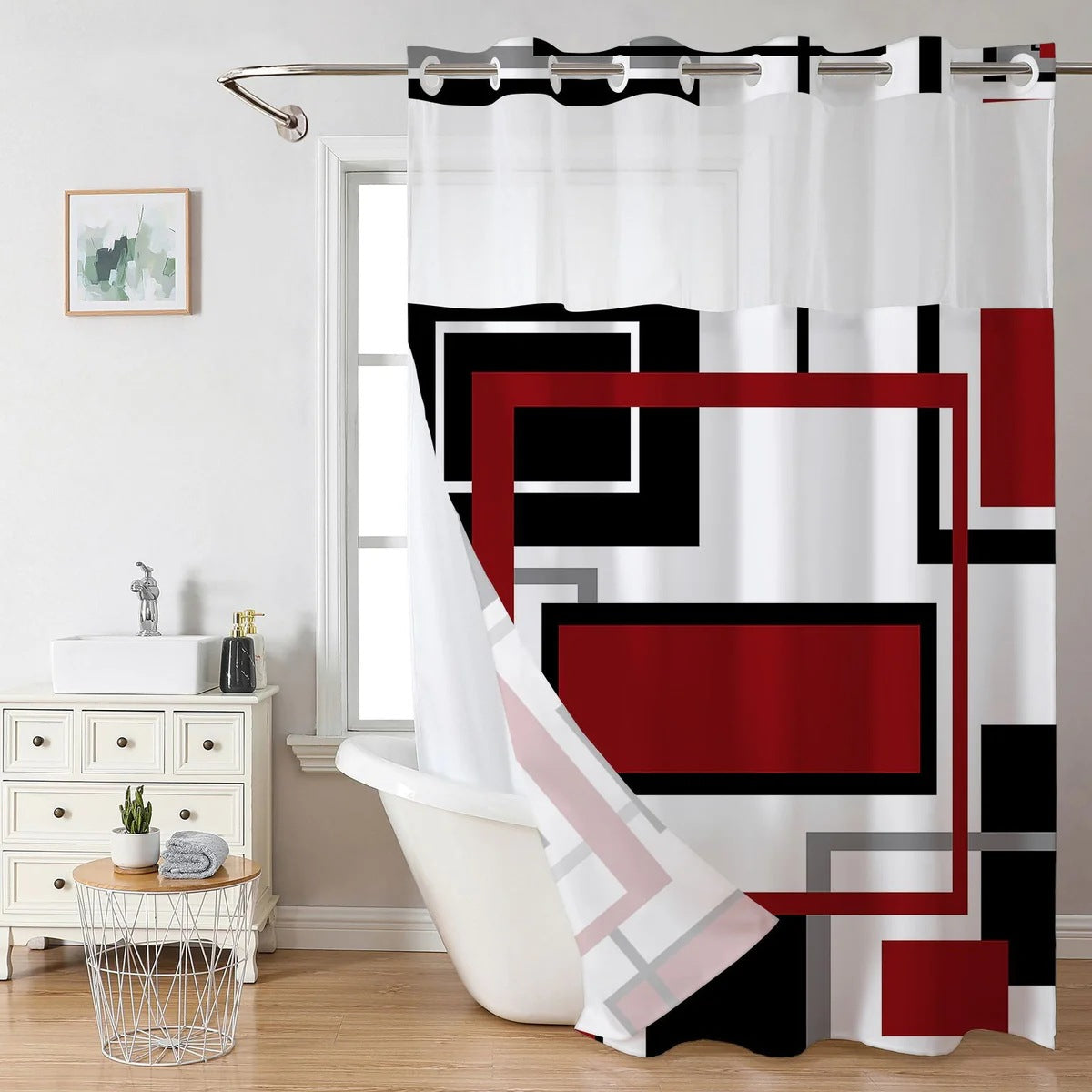 SnapIn Magnetic Shower Curtain