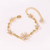 Floral Copper Inlaid Diamond Bracelet