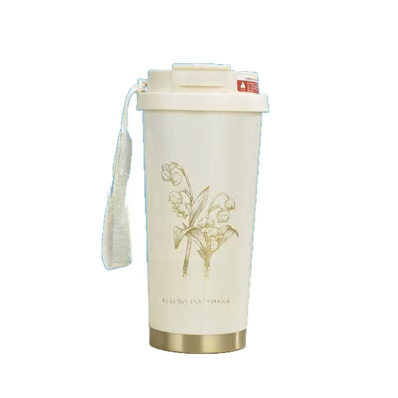 Stainless Steel Vacuum Insulated Cup with Carrying Strap