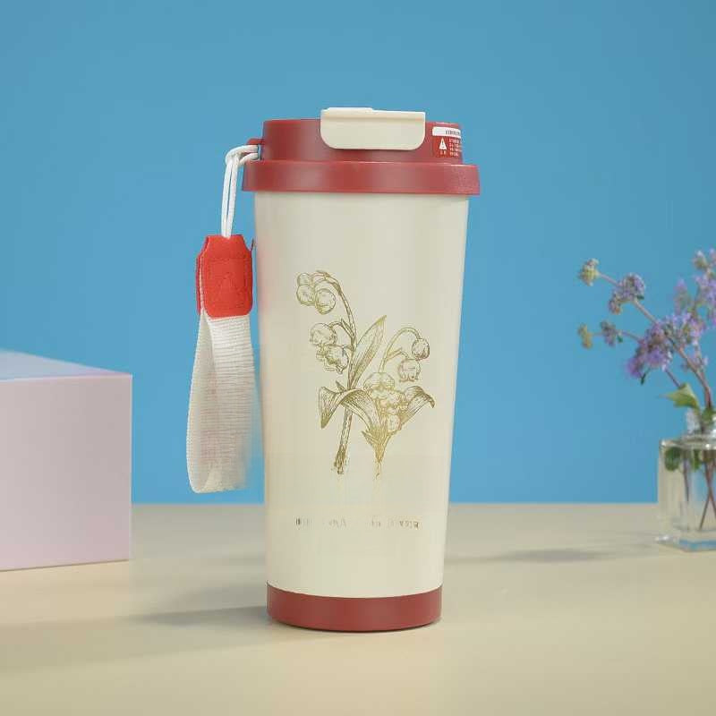 Stainless Steel Vacuum Insulated Cup with Carrying Strap