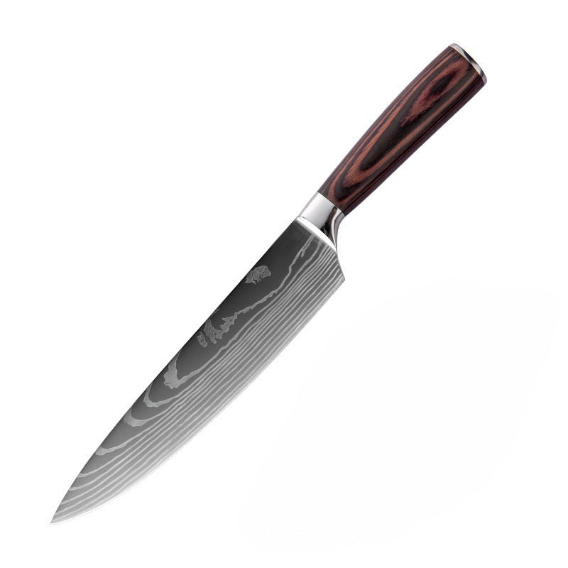 Steel Kitchen Knife Set with Wood Handle