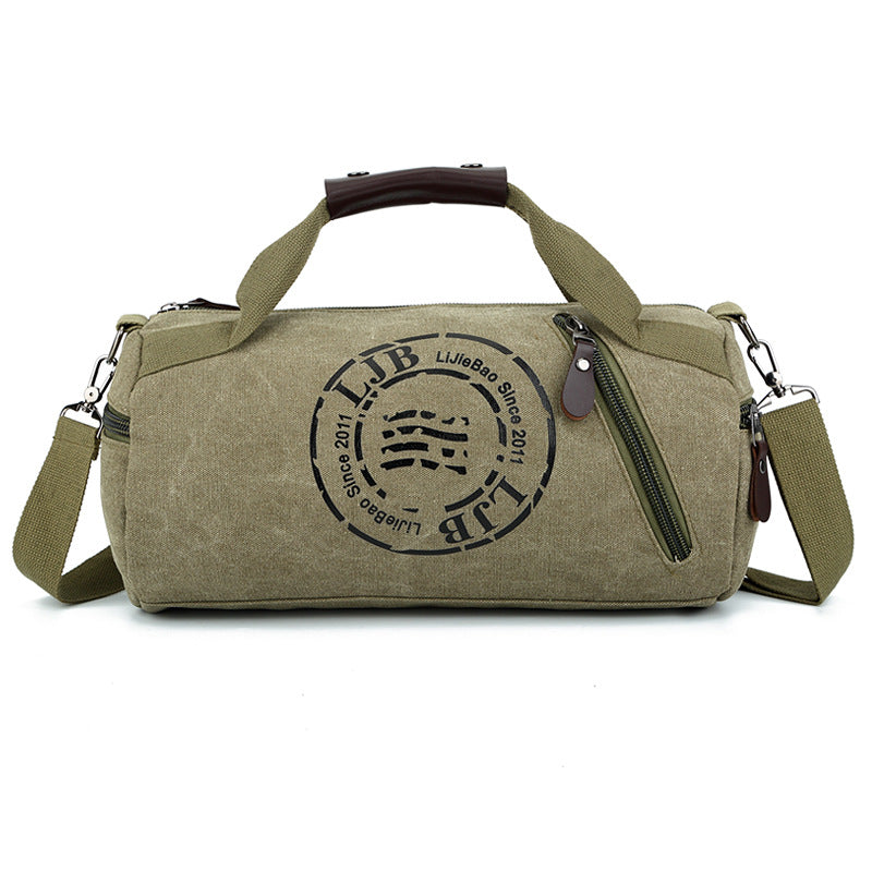 Printed Logo Portable Canvas Crossbody Bag