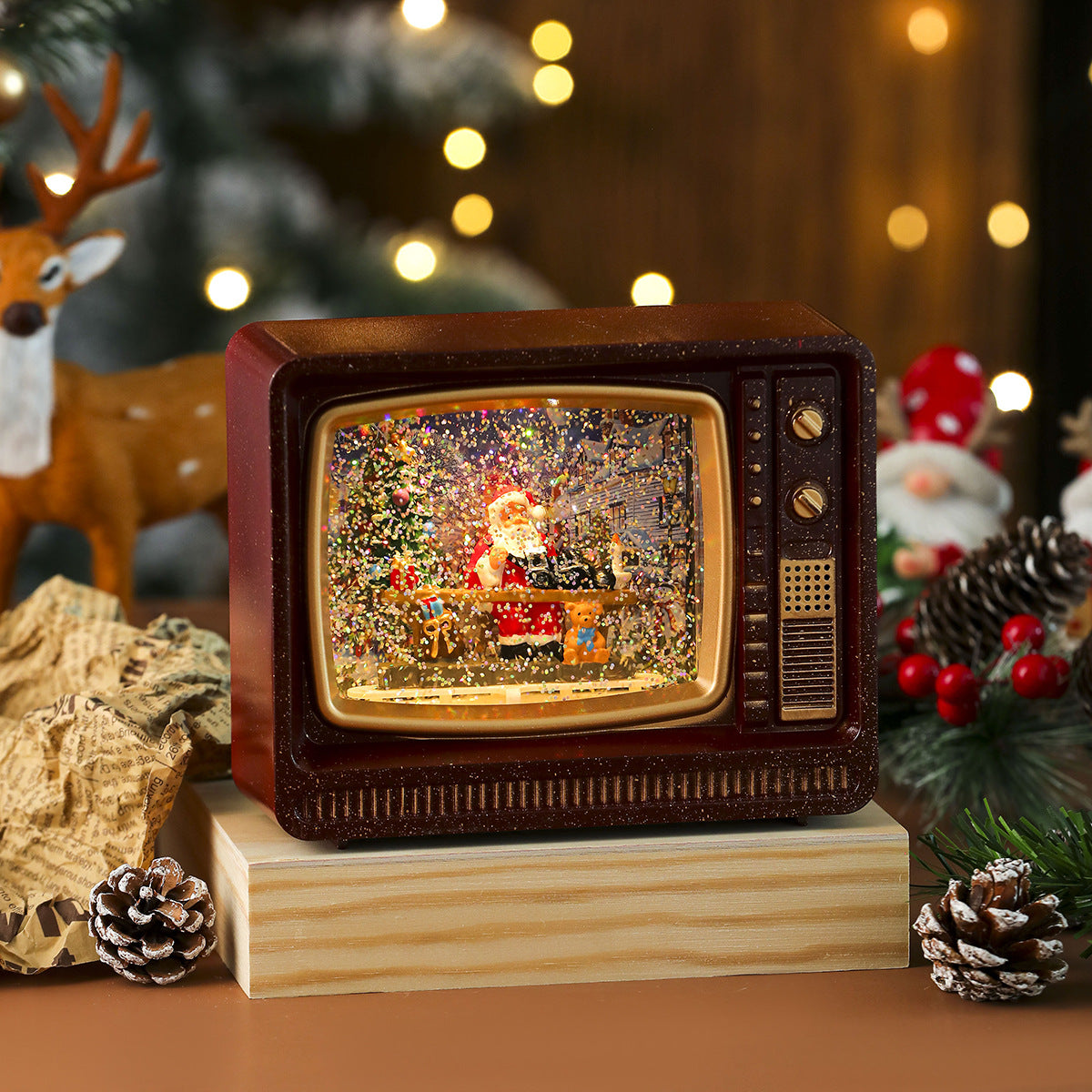Christmas Music Snowfall TV Night Light