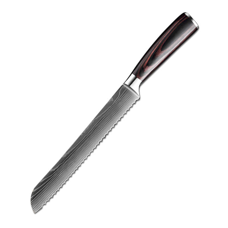 Steel Kitchen Knife Set with Wood Handle