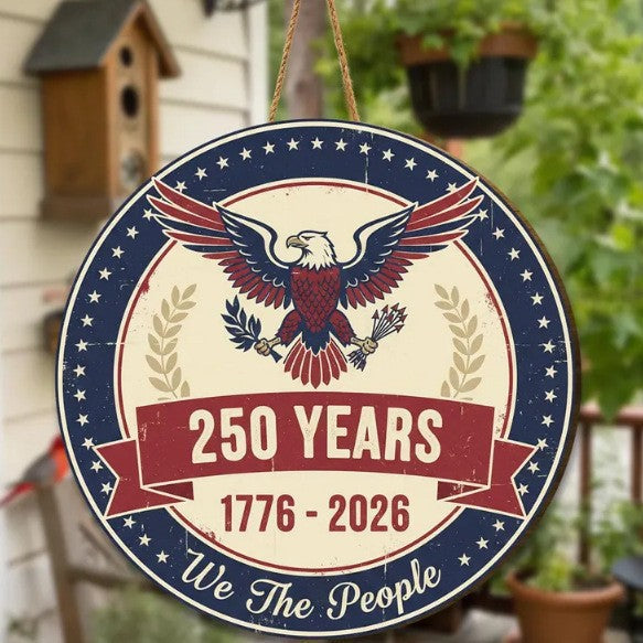 Patriotic Wooden Hanging Plaques for Party Decor