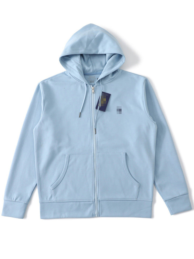 Embroidered Hooded Zip-Up Sweatshirt Jacket