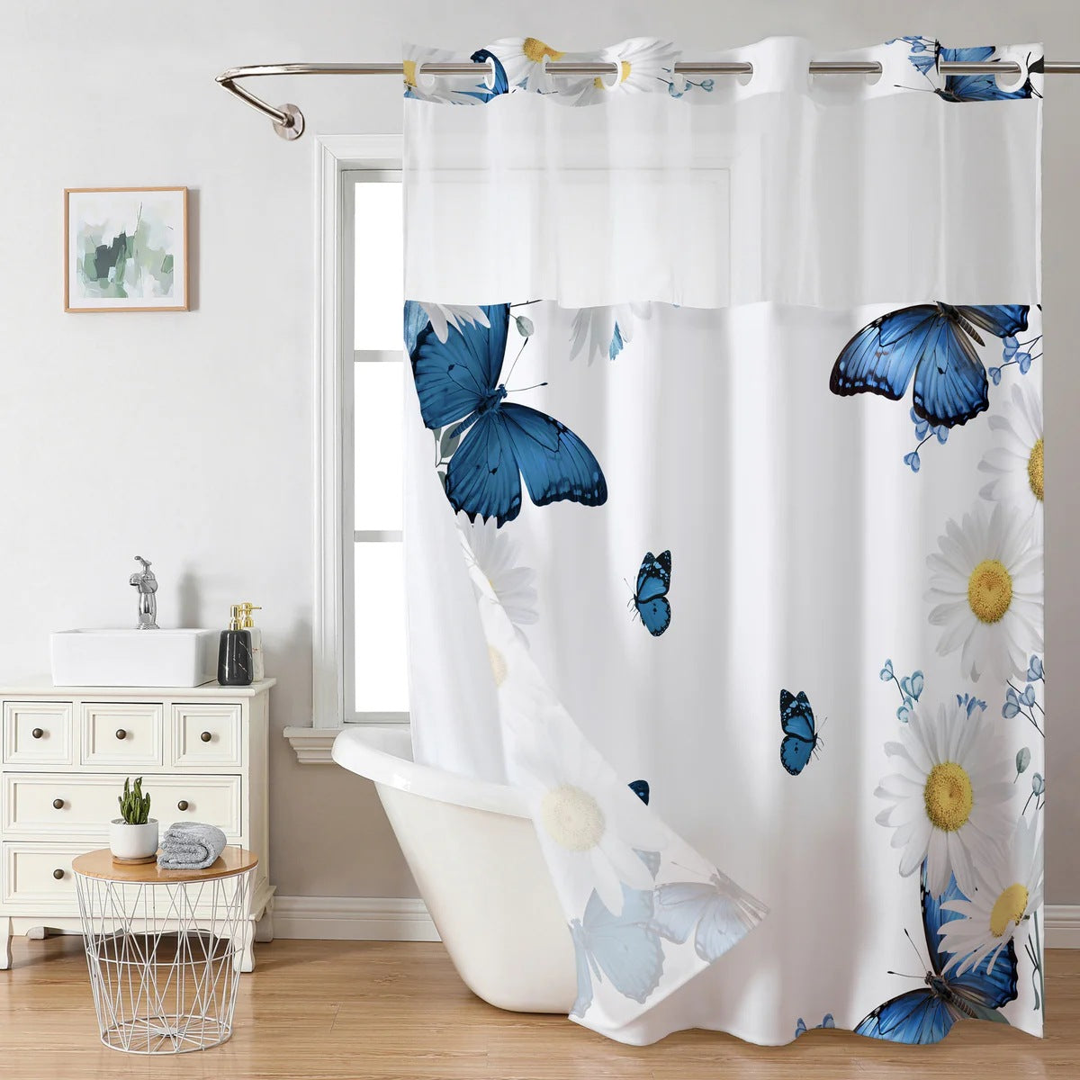 SnapIn Magnetic Shower Curtain