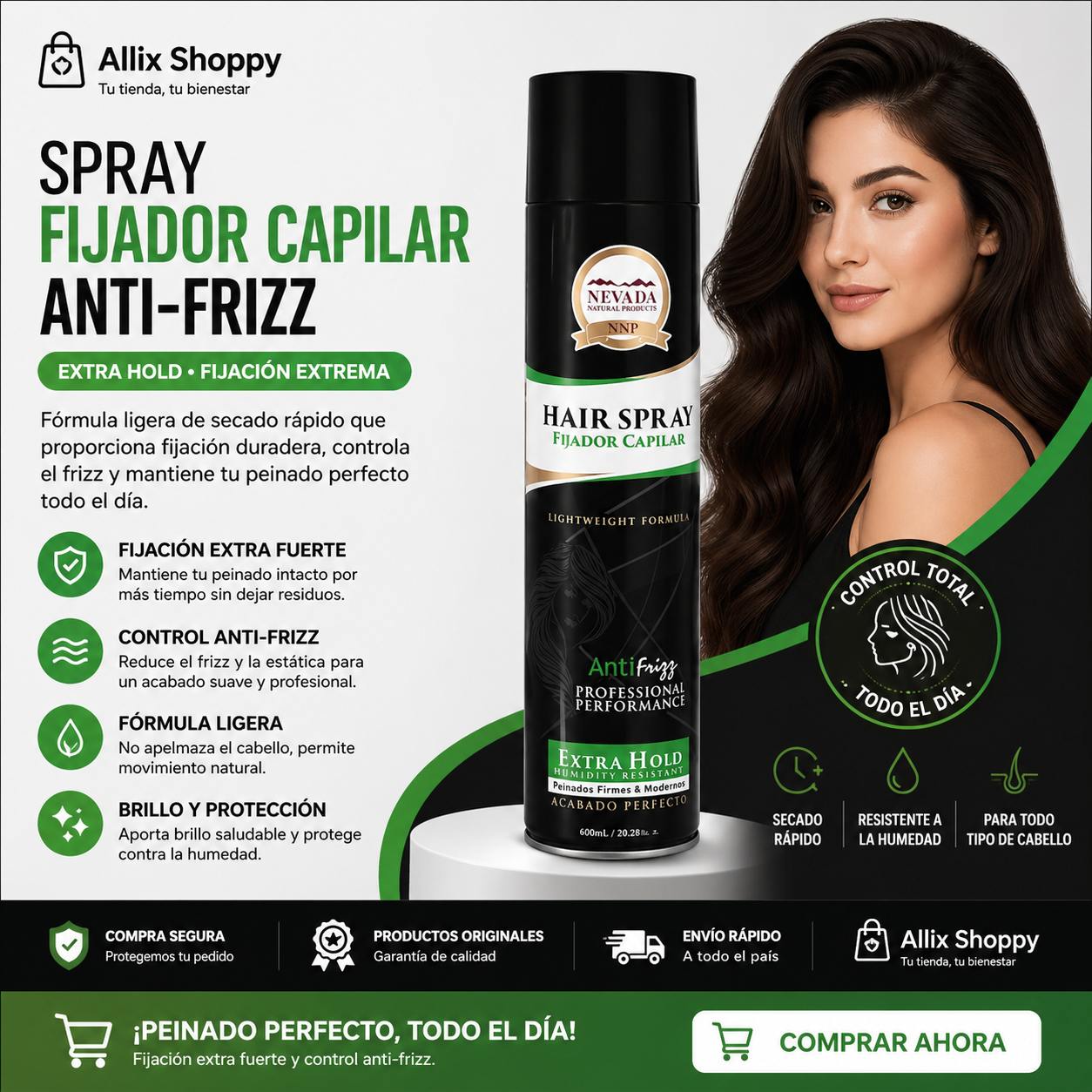 Spray Fijador Capilar Anti-Frizz