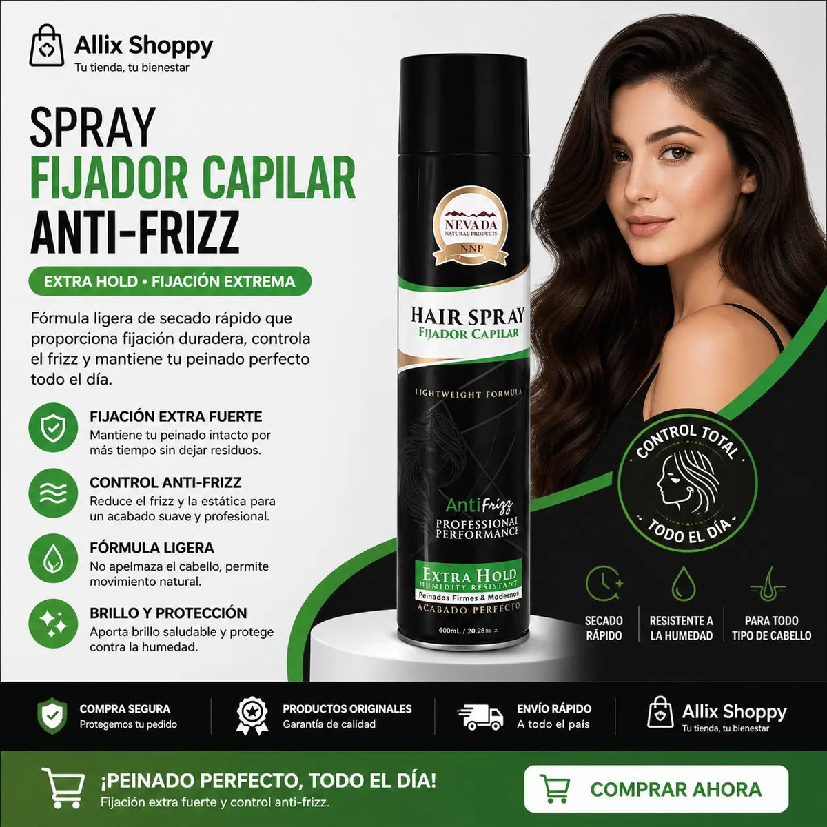Spray Fijador Capilar Anti-Frizz