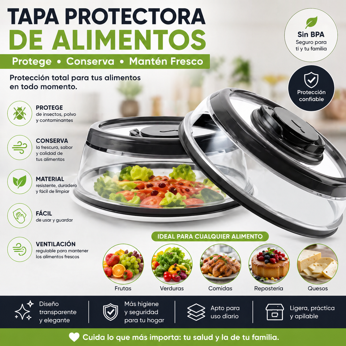 TAPA PROTECTORA DE ALIMENTOS