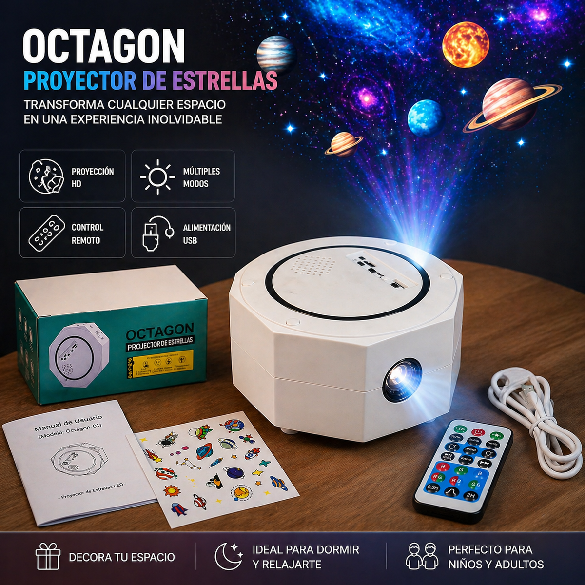 PROYECTOR DE LUCES OCTAGONAL